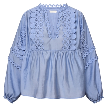 GOSSIA KaiaGO Lace Blouse G1378 Light Blue skjortebluse